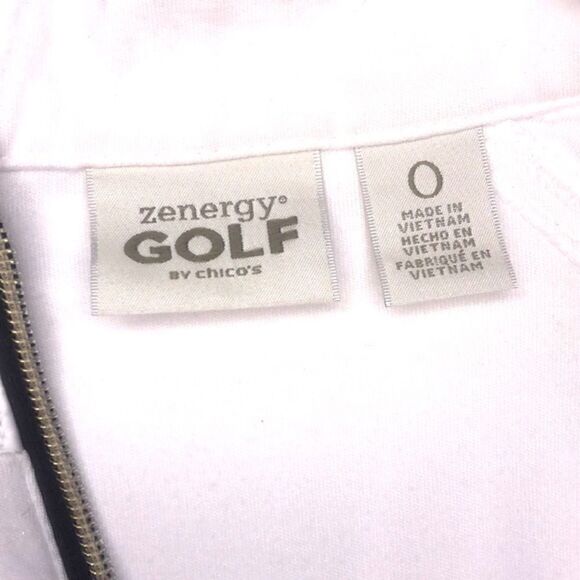 Zenergy GOLF by Chico's White Zip-up Jersey Vest with Black Edging - Picture 10 of 10
